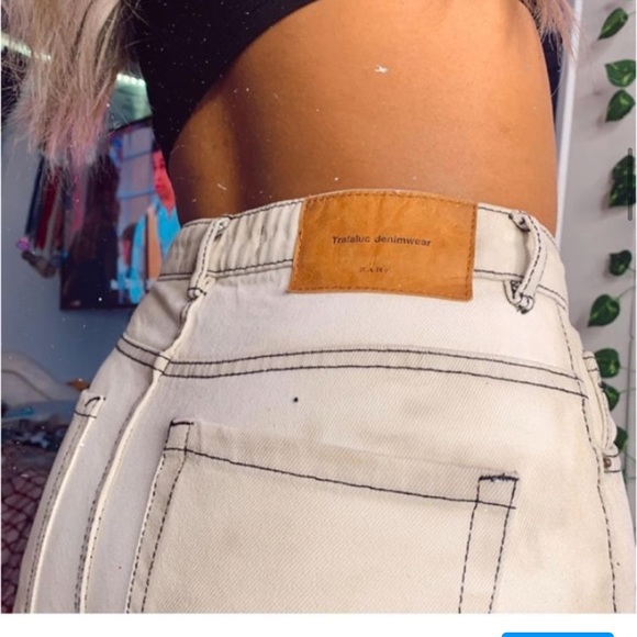 zara bleach dyed mom jeans [00] ♡ - Picture 2 of 4